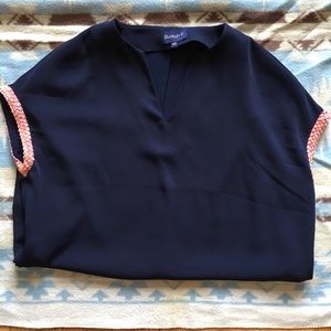 Buckley K navy tunic with orange sleeve detail 🍊